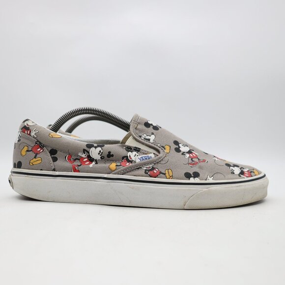 Vans Unisex X Disney Mickey Mouse Men's 11 Frost Grey Classic Slip-On Shoes - Picture 1 of 10